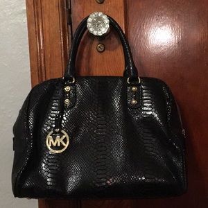 Michael Kors Black Handbag with gold accents